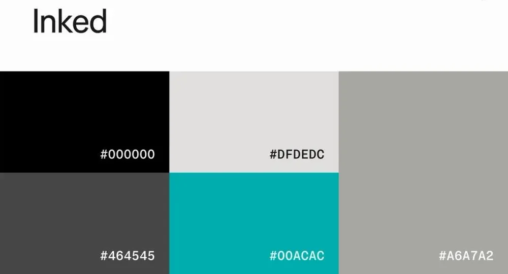 پالت رنگی خاکستری با رنگ سبز آبی (Teal) زنده به عنوان لهجه